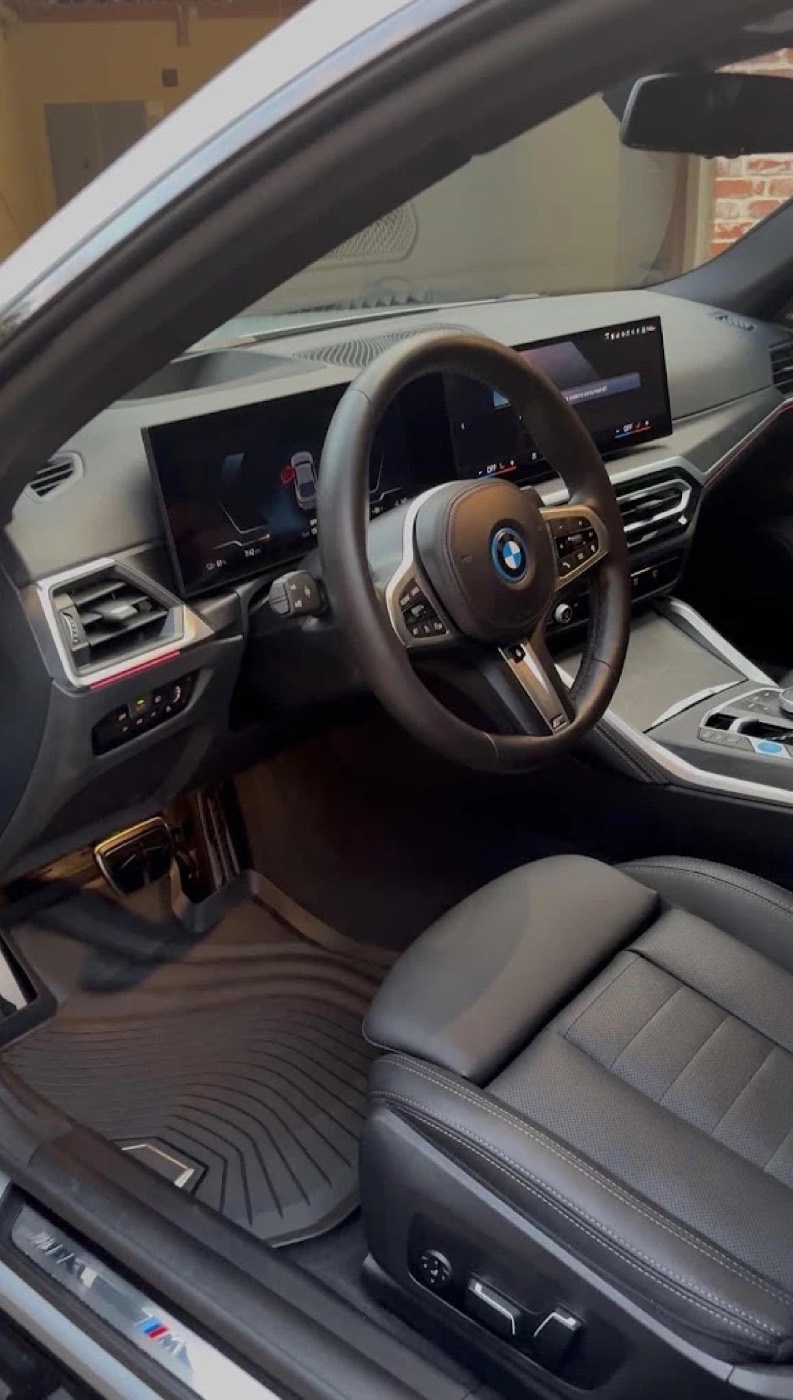 Clean car interior with steering wheel and dash